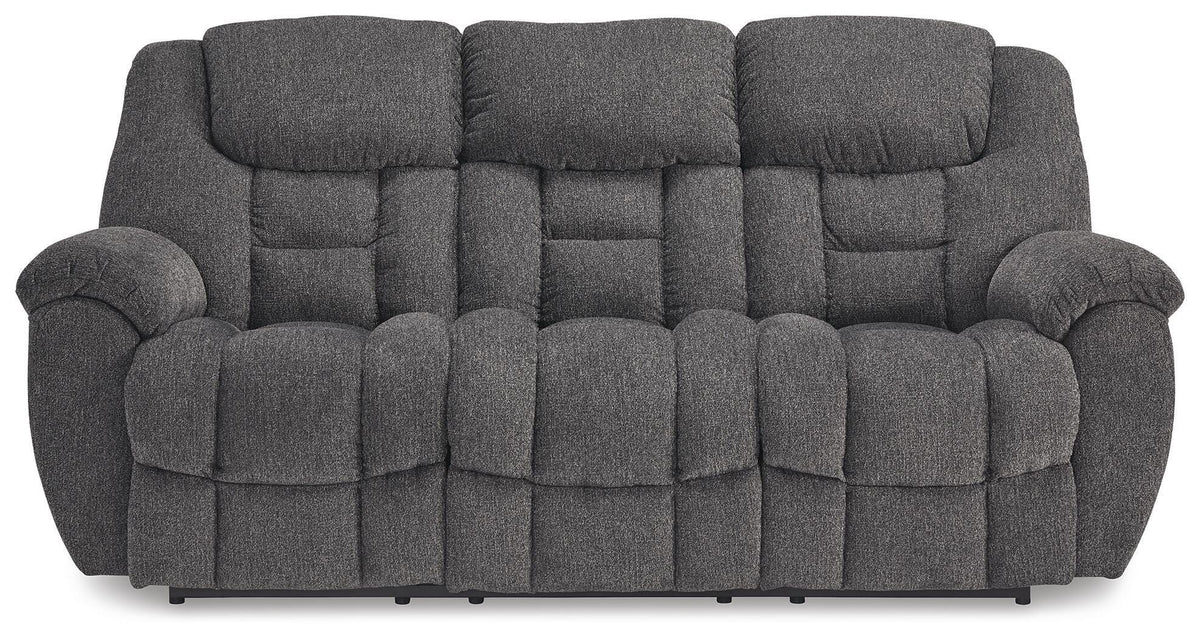 Foreside - Reclining Sofa - Charcoal - Next-Gen Nuvella