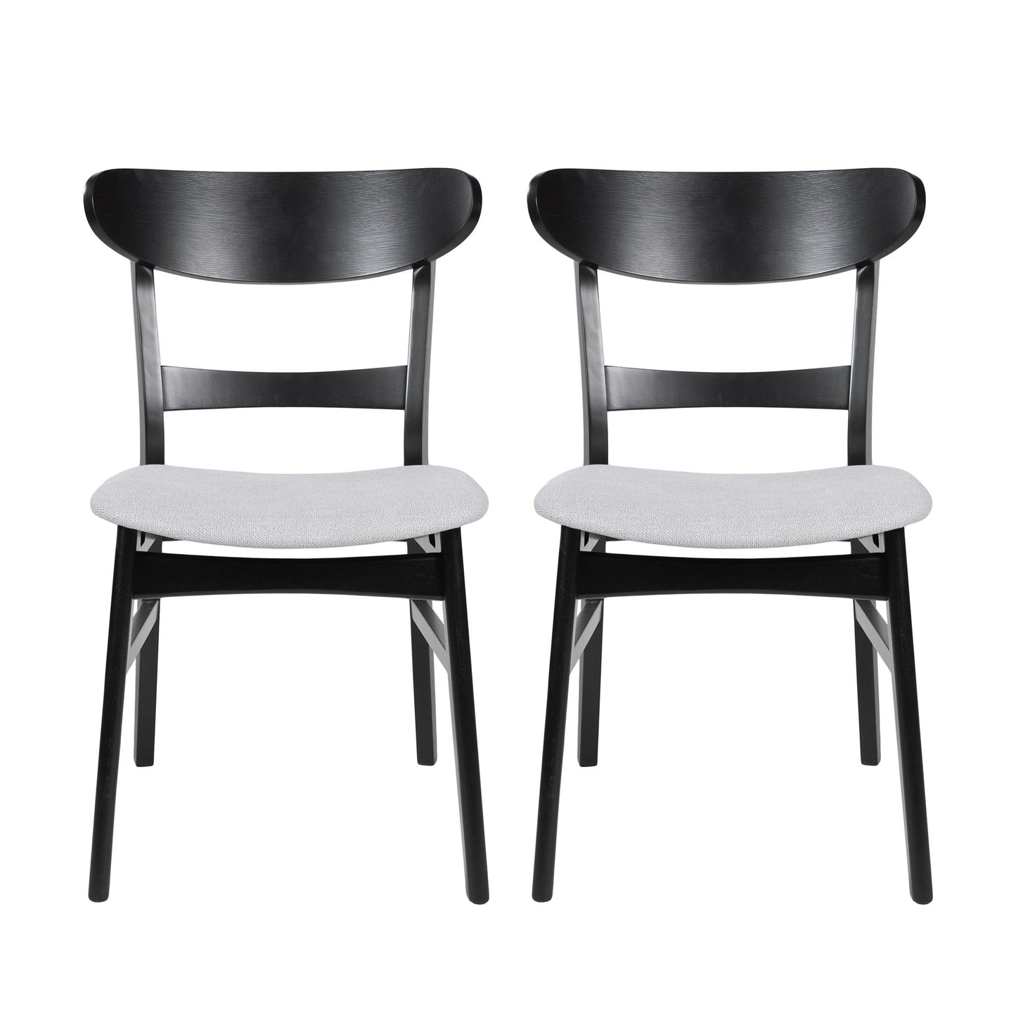 Mid Century Dining Chairs With Cushioned Seats And Wood Frame (Set of 2)