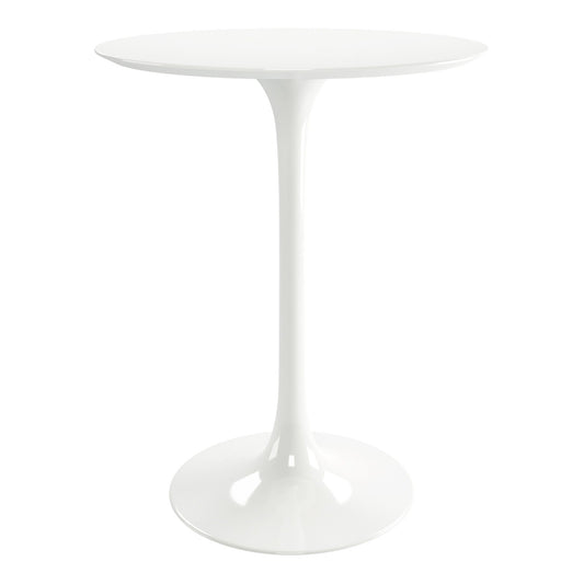 Rounded Fiberglass And Metal Bar Table - White