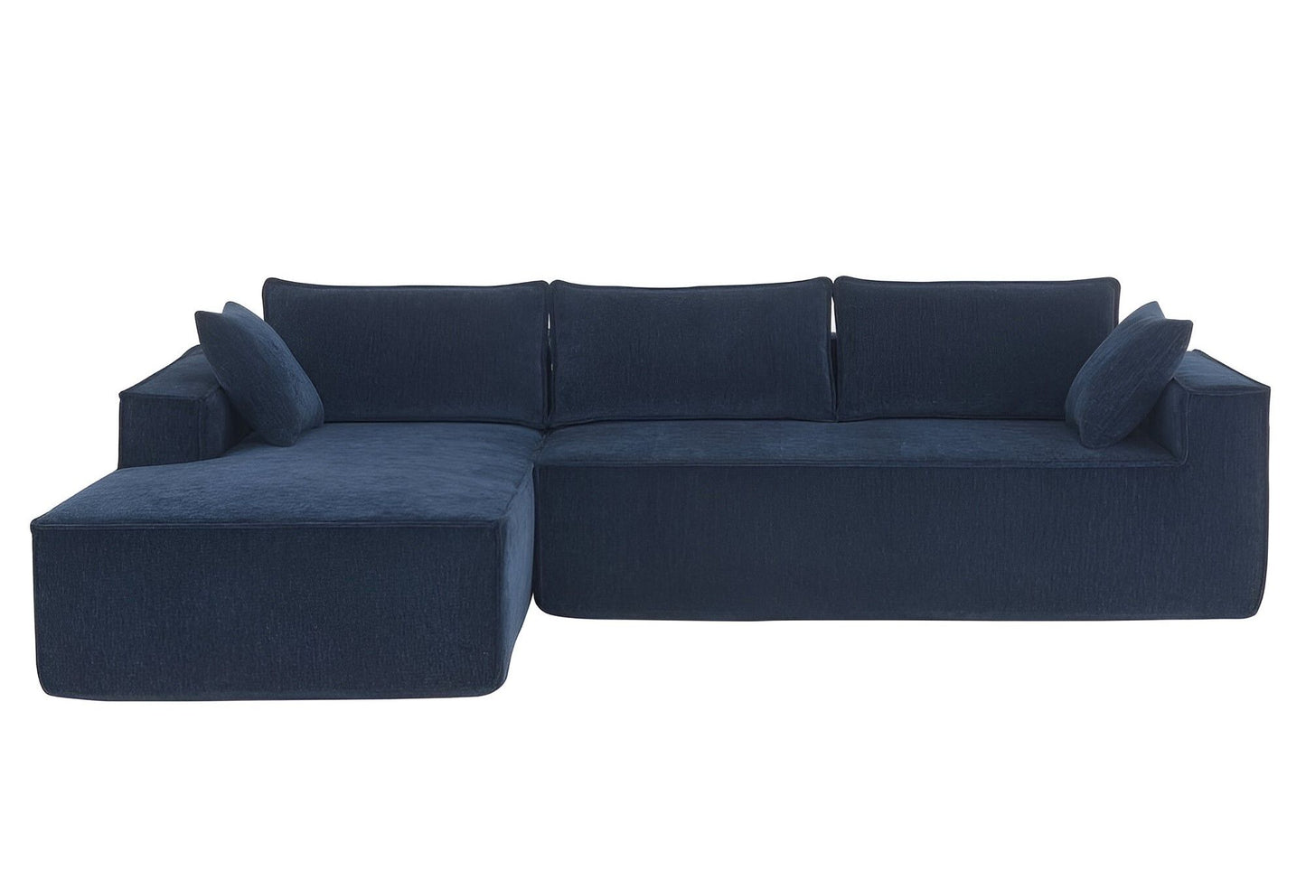 Fabric Modular Sofa With Black Legs - Dark Blue