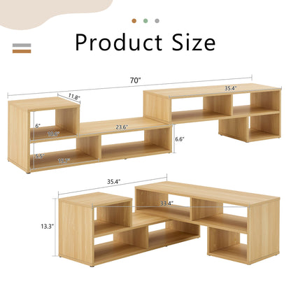 Cube TV Stand With Open Storage And 2 Shelves