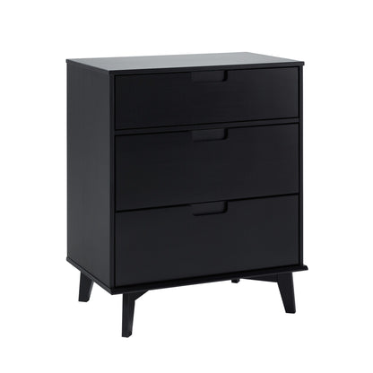 Modern 3 Drawer Dresser - Black
