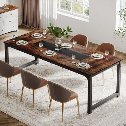Rectangular Kitchen & Dining Room Table - Brown / Black