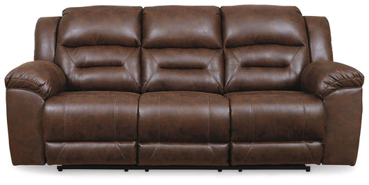 Stoneland - Reclining Sofa - Chocolate - Faux Leather