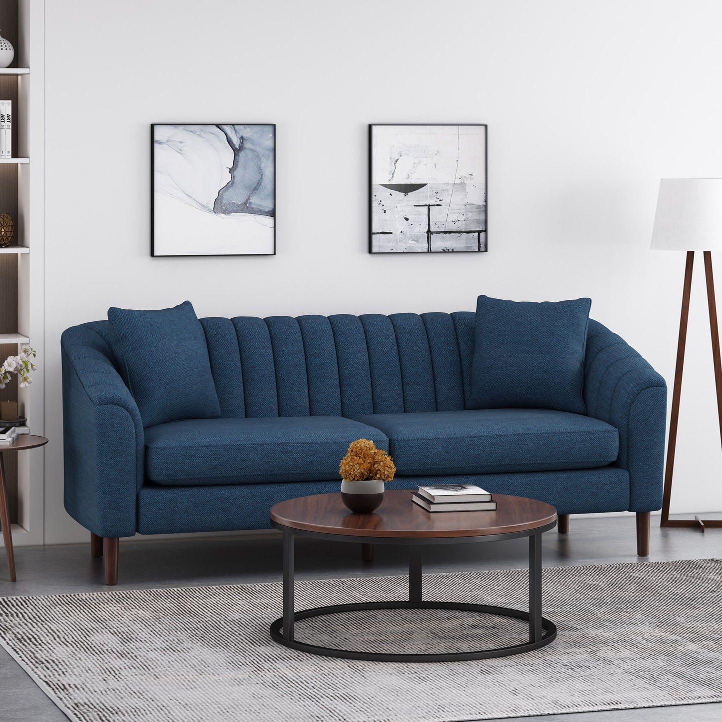 Contemporary 3 Seater Sofa With Plush Accents