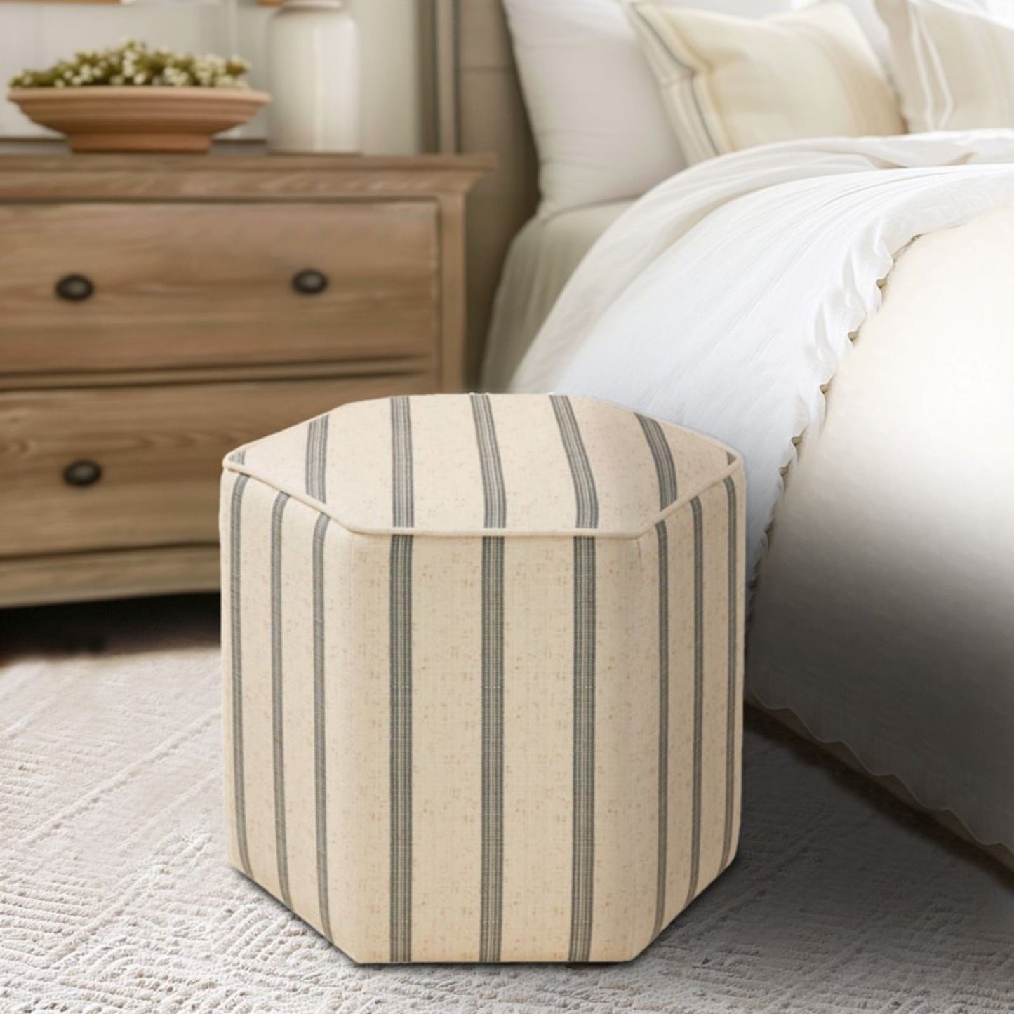 Accent Ottoman Printed Stripe