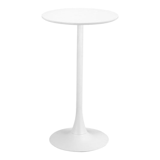 24" Modern Wood Rounded Bar Table - White