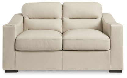 Treasure Trove - Almond - Loveseat - Leather Match