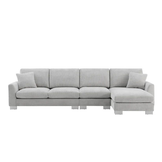 Fabric Modular Sofa With Black Legs - Light Gray