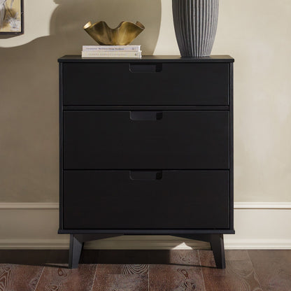 Modern 3 Drawer Dresser - Black