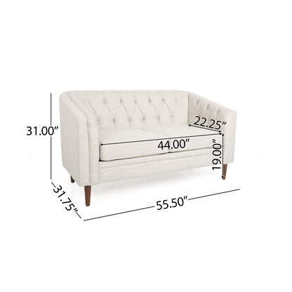 Sophisticated Loveseat With Diamond Stitched Detailing