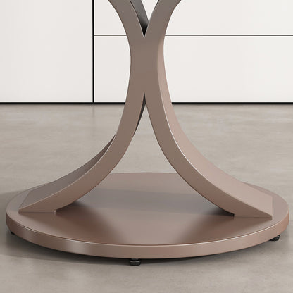 Round Dining Table With 360° Rotating Lazy Susan For Dining Room & Kitchen, 6 Chairs - White