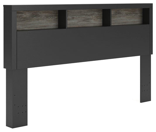 Broachmyn - King Bookcase Headboard - Black / Gray - Wood