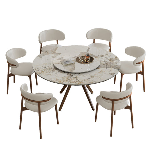 Modern Sintered Stone Dining Table Set With Chairs