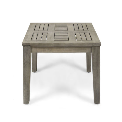 Dexterity - Outdoor Square Side Table With Wood Frame - Gray