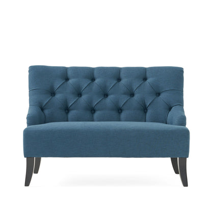 Nicole - French Style Upholstered Loveseat With Tufted Backrest