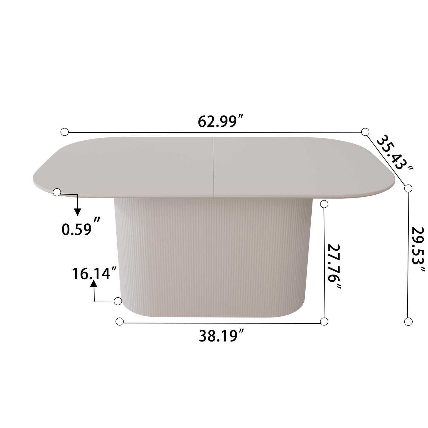 Modern Dining Table With Vertical Striped Legs