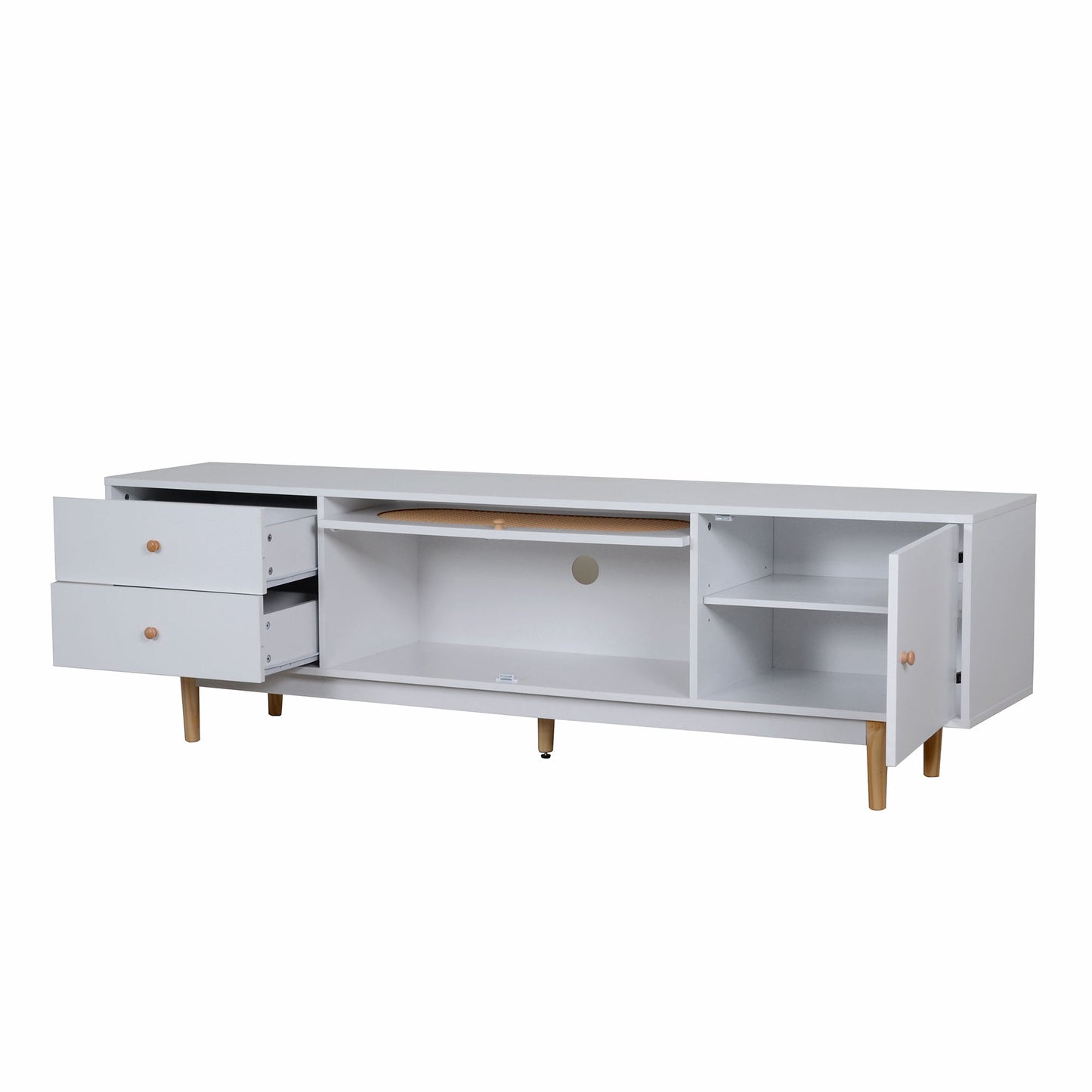 70" TV Stand With Drawers - White
