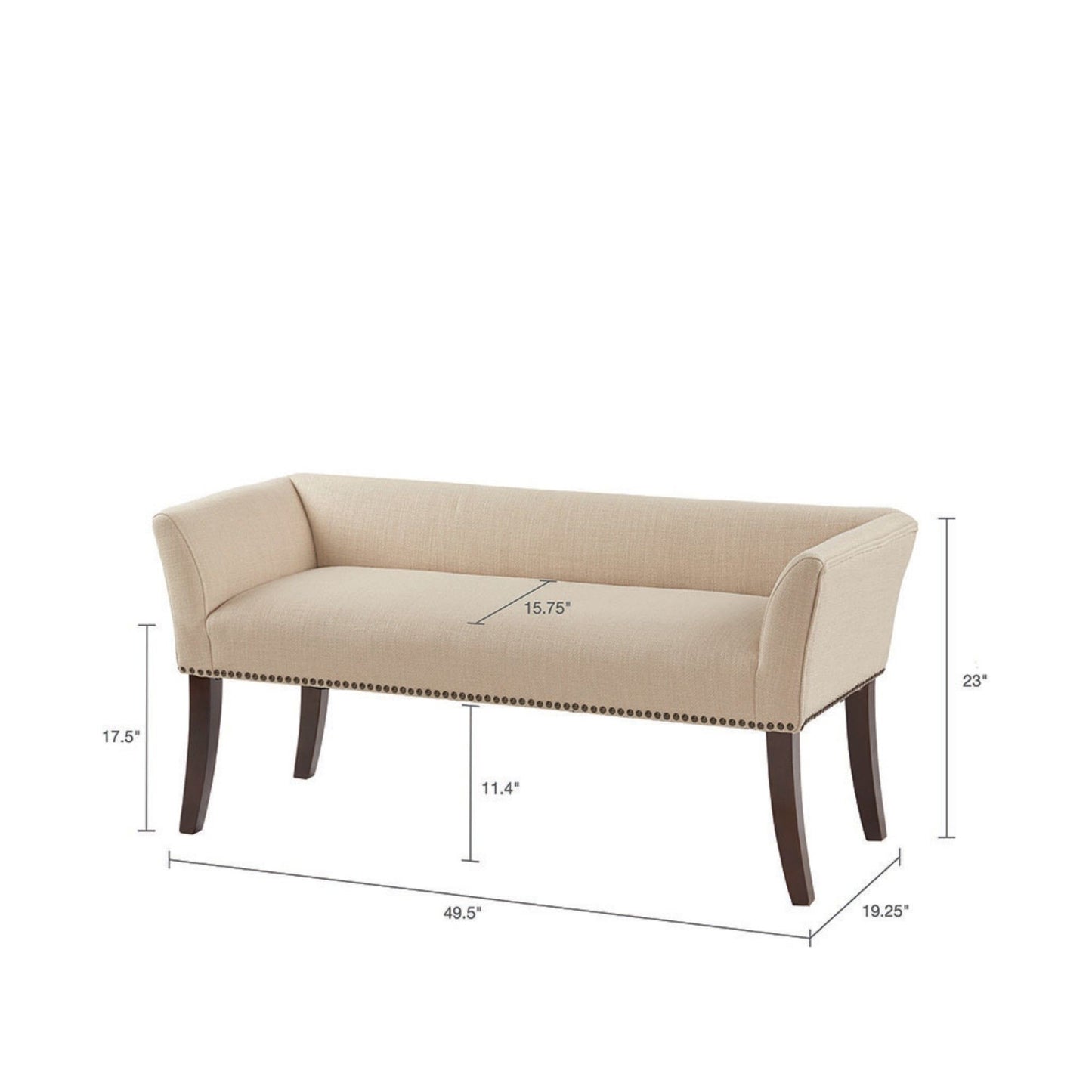 Elegant Design Bench Upholstery, Solid Wood Frame