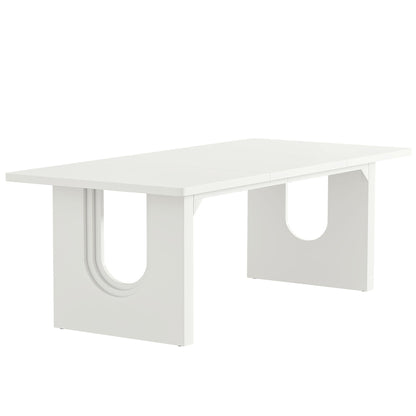 Rectangular Dining Table For 6 - 8 People With Pedestal Base
