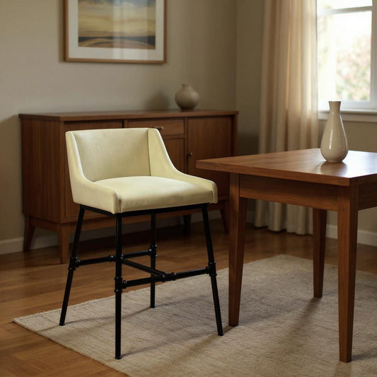 Upholstered Linen Dining Arm Chair - Black / Natural