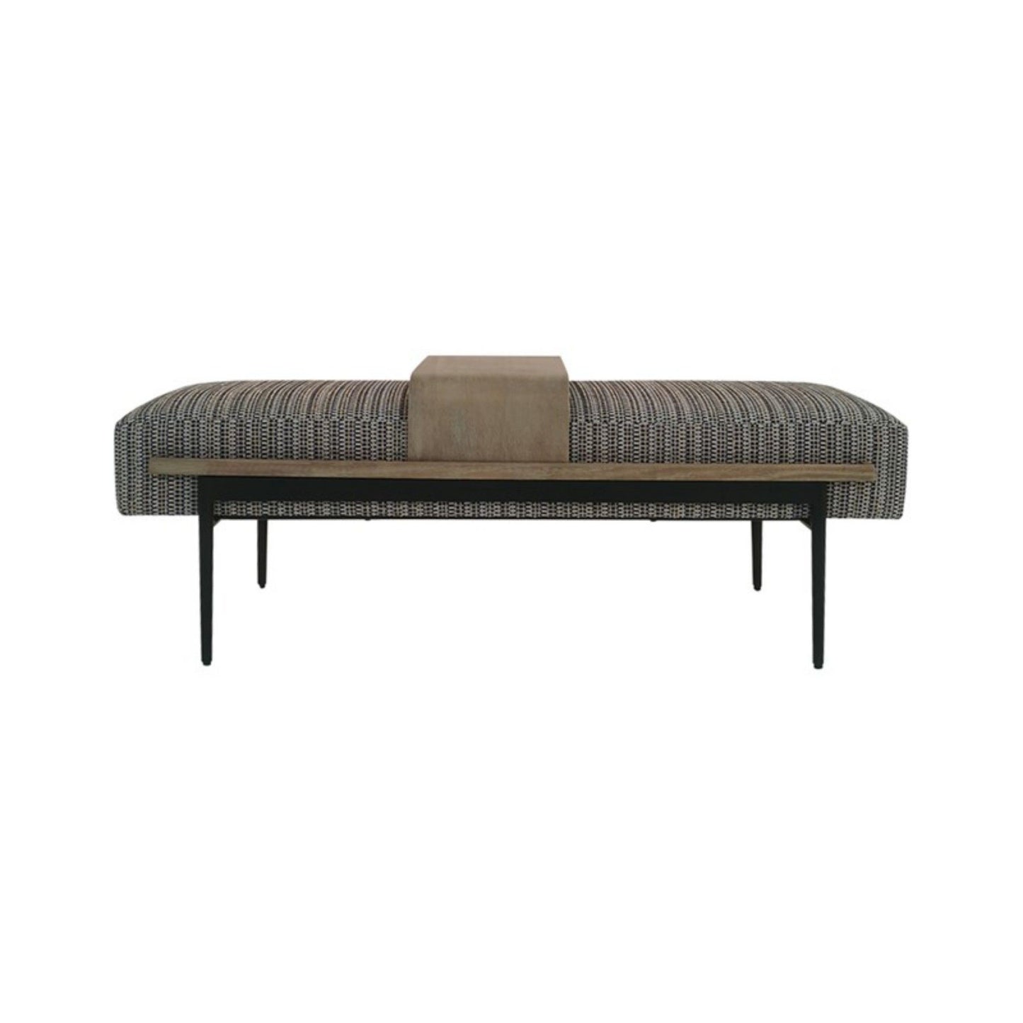Upholstered Cocktail Ottoman With Slide Tray - Multi