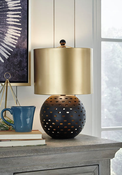 MAREIKE BLACK GOLD METAL TABLE LAMP BY ASHLEY