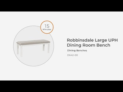 Robbinsdale - Antique White - Large Upholstered Dining Room Bench